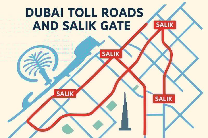 Dubai toll roads and Salik gate