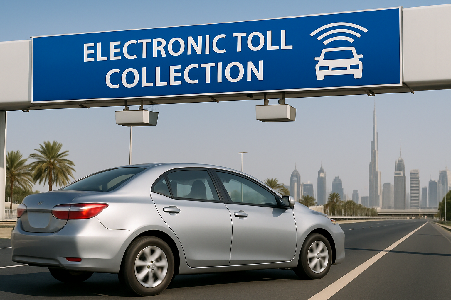 Electronic toll collection system in use by Dubai motorists