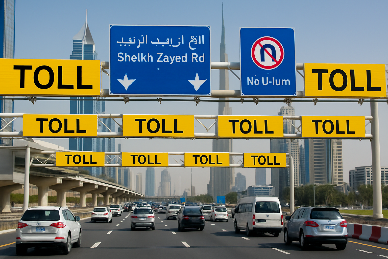 Dubai toll road traffic management